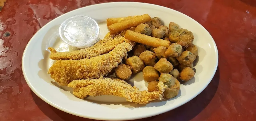 Fried Fish with Fried Okra